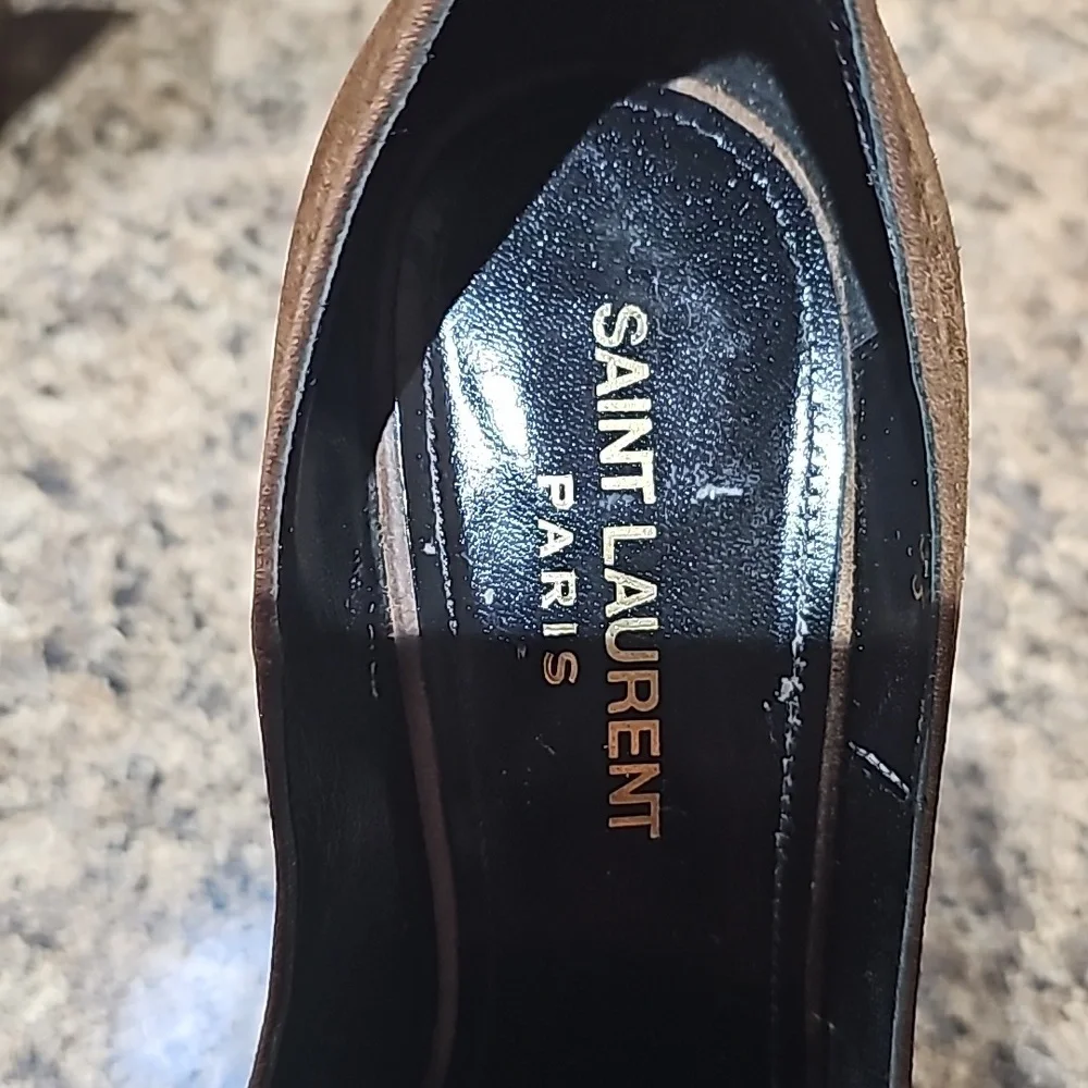 Saint Laurent pumps brown suede leather size 35 EU (4 inch heel)